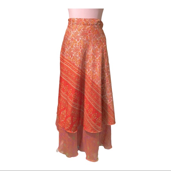 100% Silk Wrap Skirt, Made in India - Picture 2 of 8